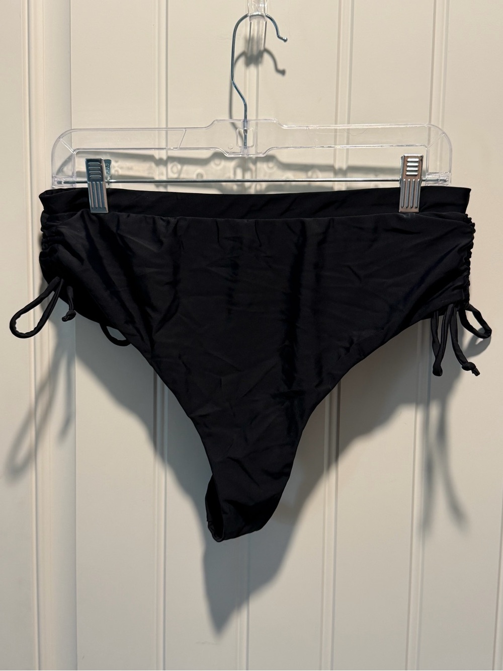 High-Waist Black Bikini Bottoms with Side Ties